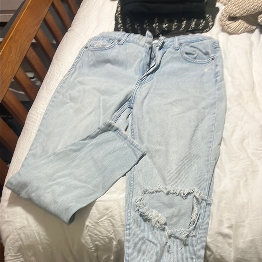 Light Blue Distressed Women's Jeans